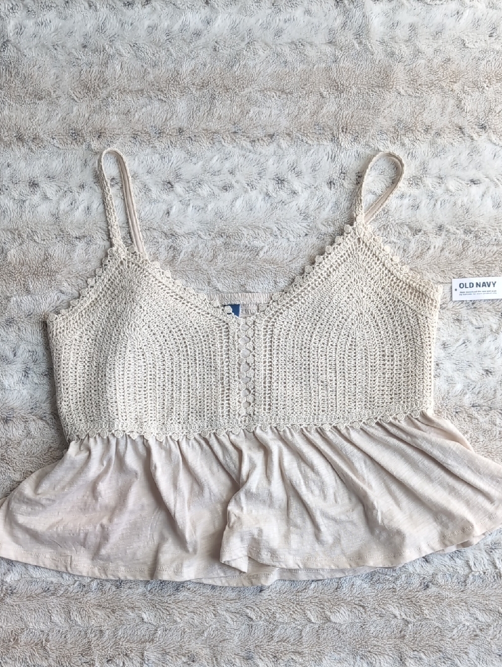 Old Navy Crochet Boho Peplum Top - Picture 4 of 5
